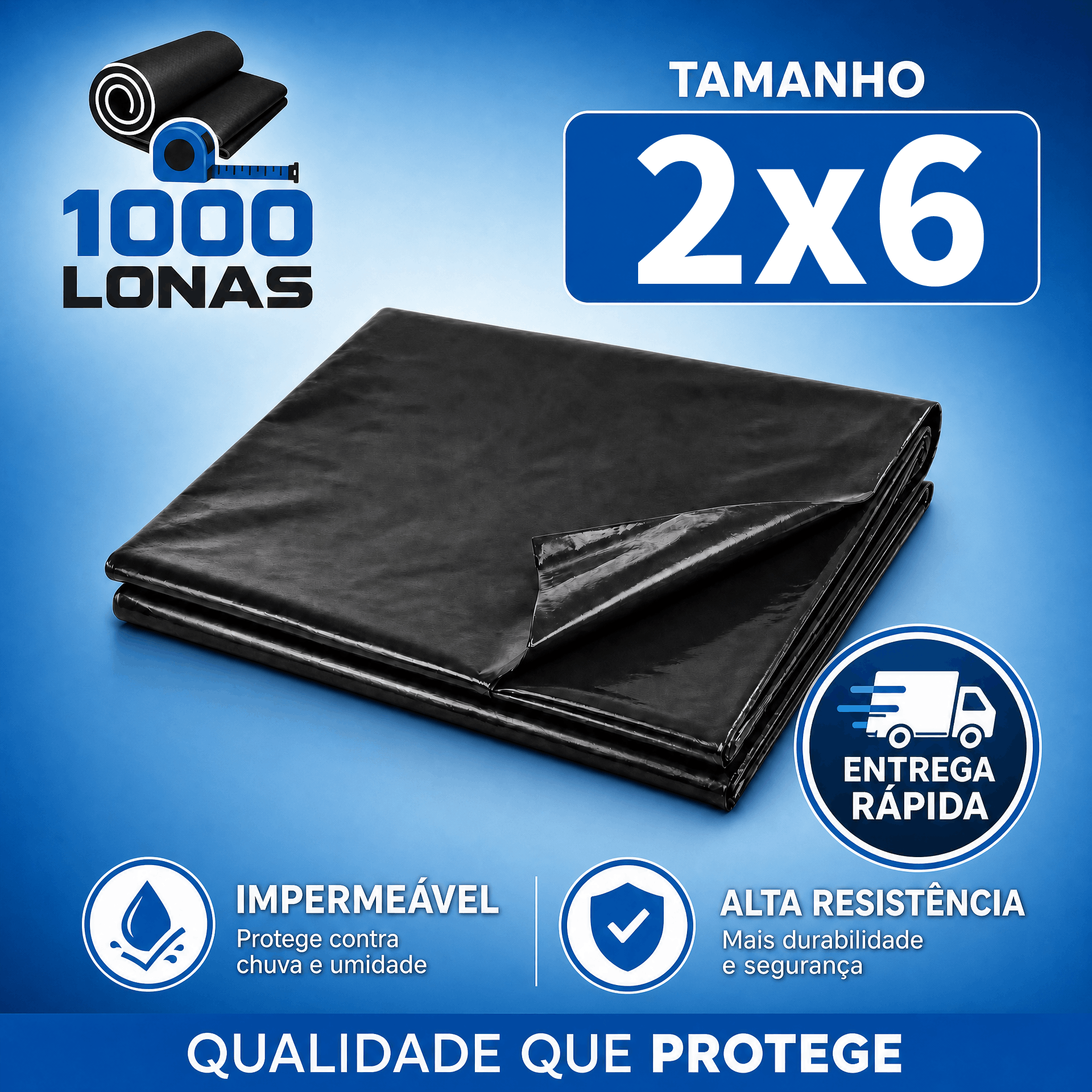 Lona para cobertura 2x6 metros