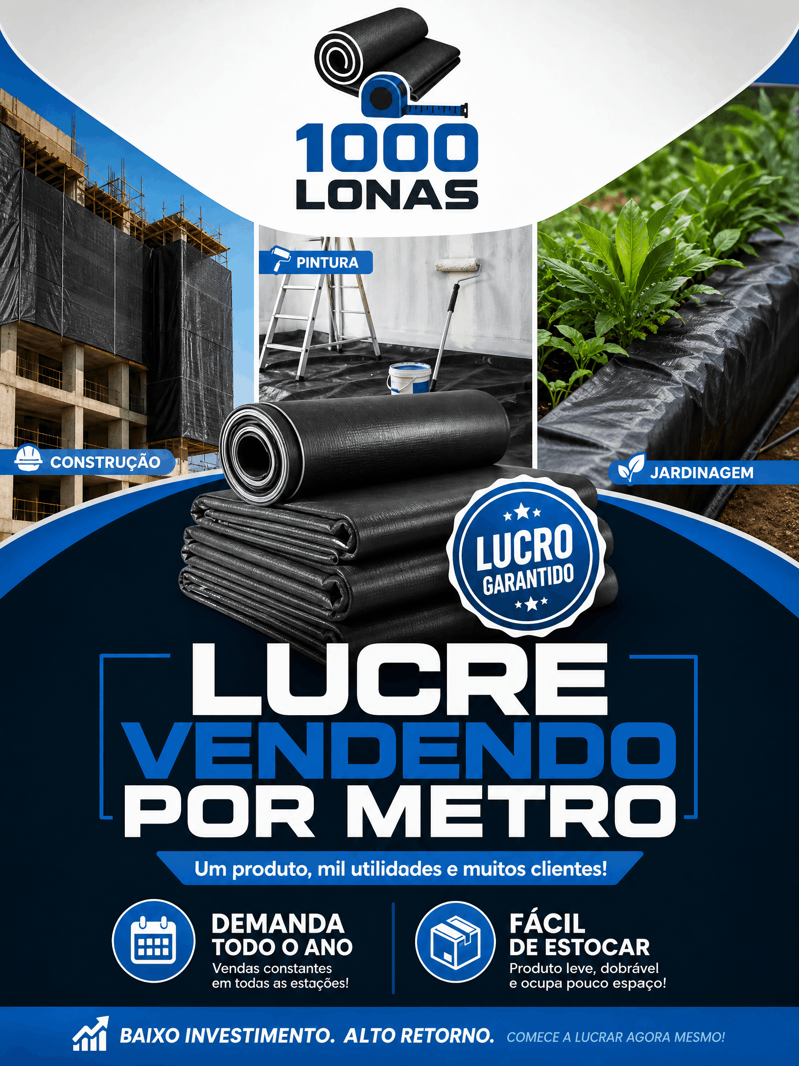 Revenda lonas por metro e ganhe renda extra com a Mil Lonas